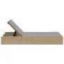 Doppel-Liegestuhl mit beigen Kunststoff-Rattan-Kissen. von , Liegen - Ref: Foro24-368631, Preis: 278,58 €, Rabatt: %
