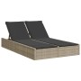 Tumbona doble con cojines ratán sintético gris claro de , Tumbonas - Ref: Foro24-368633, Precio: 269,12 €, Descuento: %