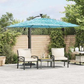 Sombrilla de jardín con poste de acero azul 246x246x230 cm de , Sombrillas - Ref: Foro24-4005075, Precio: 158,47 €, Descuento: %