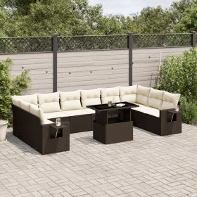Set de sofás de jardín 11 pzas cojines ratán sintético marrón by , Garden sets - Ref: Foro24-3268153, Price: 762,98 €, Discou...