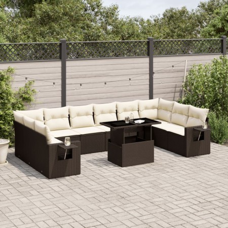 Set de sofás de jardín 11 pzas cojines ratán sintético marrón de , Conjuntos de jardín - Ref: Foro24-3268153, Precio: 776,11 ...