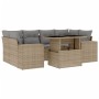 Set sofás de jardín 7 piezas y cojines ratán sintético beige de , Conjuntos de jardín - Ref: Foro24-3269019, Precio: 500,66 €...