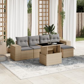 Juego de sofás jardín con cojines 6 pzas ratán sintético beige de , Conjuntos de jardín - Ref: Foro24-3269129, Precio: 400,16...
