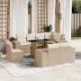 Set de sofás de jardín 9 pzas con cojines ratán sintético beige de , Conjuntos de jardín - Ref: Foro24-3269298, Precio: 694,0...