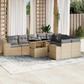Juego de sofás jardín con cojines beige 10 pzas ratán sintético de , Conjuntos de jardín - Ref: Foro24-3269389, Precio: 668,9...