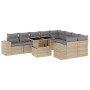 Juego de sofás jardín con cojines beige 10 pzas ratán sintético de , Conjuntos de jardín - Ref: Foro24-3269389, Precio: 646,7...