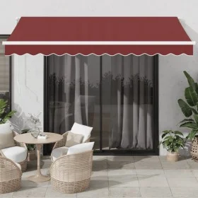 Toldo retráctil manual con luces LED burdeos 350x250 cm by , Awnings - Ref: Foro24-3214972, Price: 272,81 €, Discount: %