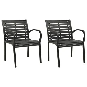 Sillas de jardín 2 unidades acero y WPC negro de vidaXL, Sillas de jardín - Ref: Foro24-312034, Precio: 221,26 €, Descuento: %