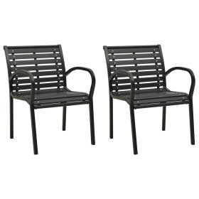 Sillas de jardín 2 unidades acero y WPC negro de vidaXL, Sillas de jardín - Ref: Foro24-312034, Precio: 224,85 €, Descuento: %