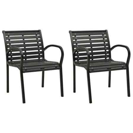 Sillas de jardín 2 unidades acero y WPC negro de vidaXL, Sillas de jardín - Ref: Foro24-312034, Precio: 221,26 €, Descuento: %