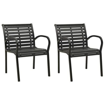 Sillas de jardín 2 unidades acero y WPC negro de vidaXL, Sillas de jardín - Ref: Foro24-312034, Precio: 224,85 €, Descuento: %