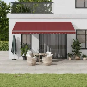 Toldo retráctil manual con luces LED burdeos 500x350 cm by , Awnings - Ref: Foro24-3214991, Price: 496,89 €, Discount: %