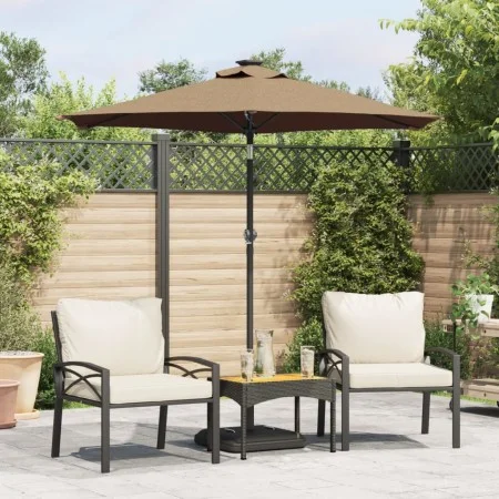 Sombrilla de jardín con poste de acero taupe 225x225x212 cm de , Sombrillas - Ref: Foro24-4005061, Precio: 53,41 €, Descuento: %
