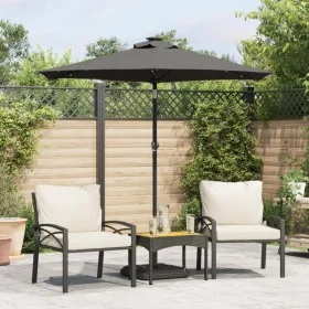 Sombrilla jardín con LEDs poste acero antracita 225x225x212 cm de , Sombrillas - Ref: Foro24-4005068, Precio: 72,39 €, Descue...