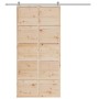 Puerta de granero madera maciza de pino 100x208 cm de , Puertas - Ref: Foro24-850638, Precio: 94,46 €, Descuento: %