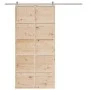 Puerta de granero madera maciza de pino 100x208 cm by , Doors - Ref: Foro24-850638, Price: 93,23 €, Discount: %