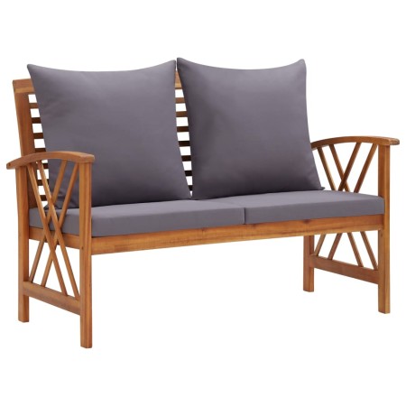 Banco de jardín con cojines 119 cm madera maciza de acacia de vidaXL, Bancos de jardín - Ref: Foro24-310271, Precio: 205,51 €...