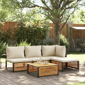Set de sofás de jardín con cojines 5 pzas madera maciza acacia de , Conjuntos de jardín - Ref: Foro24-3214907, Precio: 568,86...