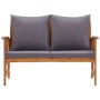 Banco de jardín con cojines 119 cm madera maciza de acacia de vidaXL, Bancos de jardín - Ref: Foro24-310271, Precio: 205,51 €...