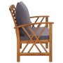 Banco de jardín con cojines 119 cm madera maciza de acacia de vidaXL, Bancos de jardín - Ref: Foro24-310271, Precio: 205,51 €...