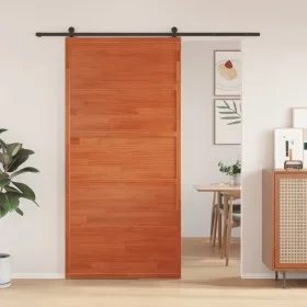 Puerta de granero madera maciza pino marrón miel 100x208 cm de , Puertas - Ref: Foro24-850631, Precio: 108,89 €, Descuento: %