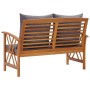 Banco de jardín con cojines 119 cm madera maciza de acacia de vidaXL, Bancos de jardín - Ref: Foro24-310271, Precio: 205,51 €...