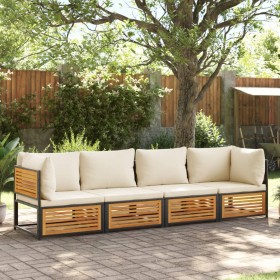 Set sofás de jardín con cojines 4 pzas madera maciza de acacia de , Conjuntos de jardín - Ref: Foro24-3214918, Precio: 525,55...