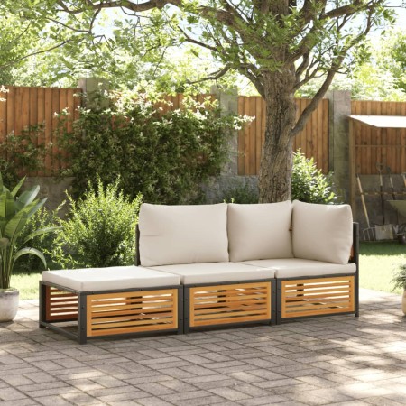 Set de sofás de jardín con cojines 3 pzas madera maciza acacia de , Conjuntos de jardín - Ref: Foro24-3214932, Precio: 371,49...