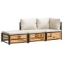 Set de sofás de jardín con cojines 3 pzas madera maciza acacia de , Conjuntos de jardín - Ref: Foro24-3214932, Precio: 371,49...