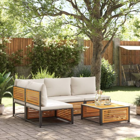 Set de sofás de jardín con cojines 5 pzas madera maciza acacia de , Conjuntos de jardín - Ref: Foro24-3214930, Precio: 591,54...