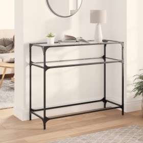 Mesa consola superficie vidrio transparente acero 98x35x81 cm de , Mesas consola - Ref: Foro24-846026, Precio: 52,30 €, Descu...