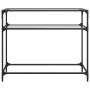 Mesa consola superficie vidrio transparente acero 98x35x81 cm de , Mesas consola - Ref: Foro24-846026, Precio: 52,30 €, Descu...