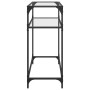 Mesa consola superficie vidrio transparente acero 80x35x81 cm de , Mesas consola - Ref: Foro24-846024, Precio: 48,68 €, Descu...