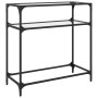 Mesa consola superficie vidrio transparente acero 80x35x81 cm de , Mesas consola - Ref: Foro24-846024, Precio: 48,68 €, Descu...
