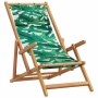 Sillas playa plegables 2 uds tela madera maciza estampado hojas de , Sillas de jardín - Ref: Foro24-3214489, Precio: 124,52 €...
