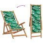 Sillas playa plegables 2 uds tela madera maciza estampado hojas de , Sillas de jardín - Ref: Foro24-3214489, Precio: 124,52 €...
