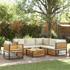 Set de sofás de jardín con cojines 7 pzas madera maciza acacia de , Conjuntos de jardín - Ref: Foro24-3214913, Precio: 935,10...
