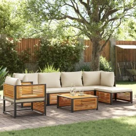 Set de sofás de jardín con cojines 7 pzas madera maciza acacia by , Garden sets - Ref: Foro24-3214911, Price: 906,90 €, Disco...