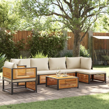 Set de sofás de jardín con cojines 7 pzas madera maciza acacia de , Conjuntos de jardín - Ref: Foro24-3214911, Precio: 923,02...
