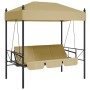 Banco columpio de jardín con toldo acero arena de , Balancines de jardín - Ref: Foro24-4008899, Precio: 240,66 €, Descuento: %