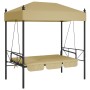 Banco columpio de jardín con toldo acero arena de , Balancines de jardín - Ref: Foro24-4008899, Precio: 240,66 €, Descuento: %