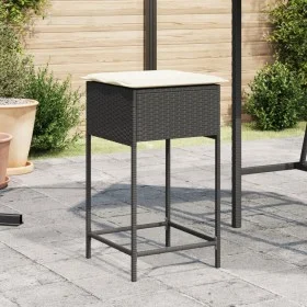 Taburetes de cocina con cojines 2 uds ratán sintético negro de , Sillas de jardín - Ref: Foro24-368317, Precio: 106,58 €, Des...