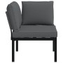 Banco de jardín con cojines aluminio negro de , Bancos de jardín - Ref: Foro24-4008569, Precio: 194,62 €, Descuento: %