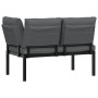 Banco de jardín con cojines aluminio negro de , Bancos de jardín - Ref: Foro24-4008569, Precio: 194,62 €, Descuento: %