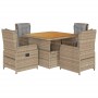 Set comedor de jardín 5 pzas con cojines ratán sintético beige de , Conjuntos de jardín - Ref: Foro24-3262773, Precio: 603,58...