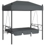 Banco columpio de jardín con toldo acero arena gris oscuro de , Balancines de jardín - Ref: Foro24-4008901, Precio: 267,14 €,...