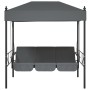 Banco columpio de jardín con toldo acero arena gris oscuro de , Balancines de jardín - Ref: Foro24-4008901, Precio: 267,14 €,...