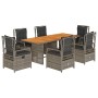 Set comedor jardín 7 pzas y cojines ratán sintético gris de , Conjuntos de jardín - Ref: Foro24-3262930, Precio: 789,98 €, De...