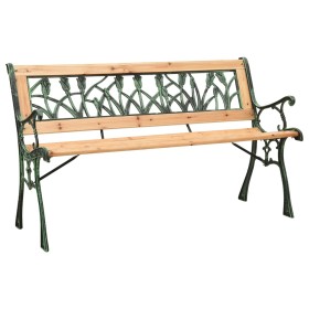 Banco de jardín hierro fundido y madera de abeto maciza 122 cm de vidaXL, Bancos de jardín - Ref: Foro24-312031, Precio: 81,8...
