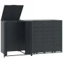 Cobertizo para 3 cubos de basura acero antracita 207x79x117 cm de , Soportes para contenedores de residuos - Ref: Foro24-3279...